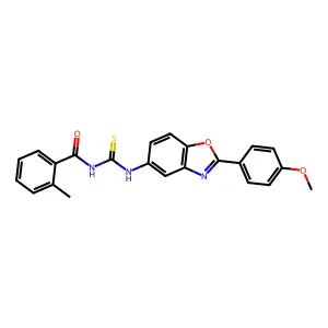 N-[2-(4-methoxyphenyl)-1,3-benzoxazol-5-yl]-N'-(2-methylbenzoyl)thiourea structure