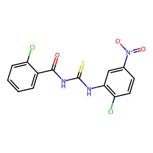 2-chloro-N-[(2-chloro-5-nitrophenyl)carbamothioyl]benzamide structure