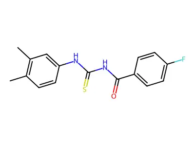 N-[(3,4-dimethylphenyl)carbamothioyl]-4-fluorobenzamide structure