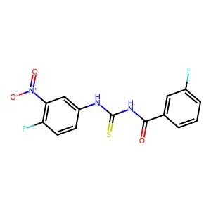 3-fluoro-N-[(4-fluoro-3-nitrophenyl)carbamothioyl]benzamide structure