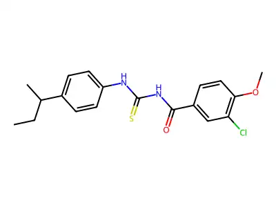 N-{[4-(butan-2-yl)phenyl]carbamothioyl}-3-chloro-4-methoxybenzamide structure