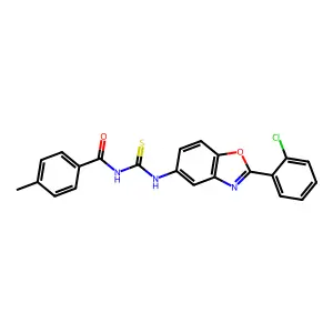 N-[[2-(2-chlorophenyl)-1,3-benzoxazol-5-yl]carbamothioyl]-4-methylbenzamide structure