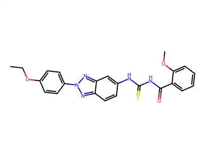 N-[[2-(4-ethoxyphenyl)benzotriazol-5-yl]carbamothioyl]-2-methoxybenzamide structure