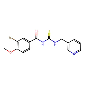 3-bromo-4-methoxy-N-(pyridin-3-ylmethylcarbamothioyl)benzamide structure