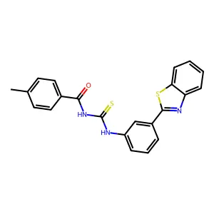 N-[[3-(1,3-benzothiazol-2-yl)phenyl]carbamothioyl]-4-methylbenzamide structure