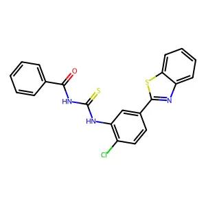 N-[[5-(1,3-benzothiazol-2-yl)-2-chlorophenyl]carbamothioyl]benzamide structure