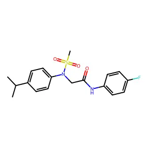 N-(4-fluorophenyl)-N~2~-(methylsulfonyl)-N~2~-[4-(propan-2-yl)phenyl]glycinamide structure