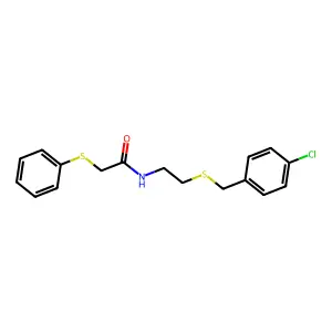 N-{2-[(4-chlorobenzyl)sulfanyl]ethyl}-2-(phenylsulfanyl)acetamide structure