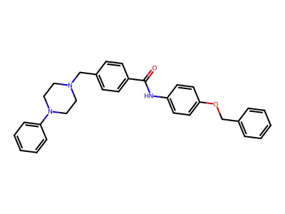N-(4-phenylmethoxyphenyl)-4-[(4-phenylpiperazin-1-yl)methyl]benzamide structure