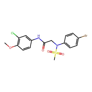 2-(4-bromo-N-methylsulfonylanilino)-N-(3-chloro-4-methoxyphenyl)acetamide structure