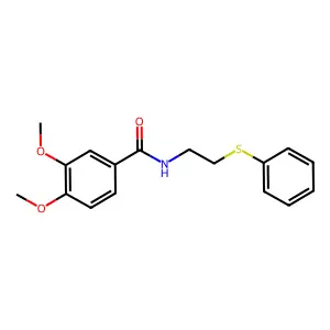 3,4-dimethoxy-N-(2-phenylsulfanylethyl)benzamide structure