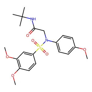 N-tert-butyl-2-(N-(3,4-dimethoxyphenyl)sulfonyl-4-methoxyanilino)acetamide structure