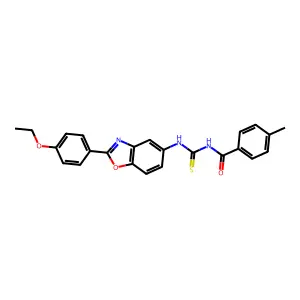 N-[[2-(4-ethoxyphenyl)-1,3-benzoxazol-5-yl]carbamothioyl]-4-methylbenzamide structure