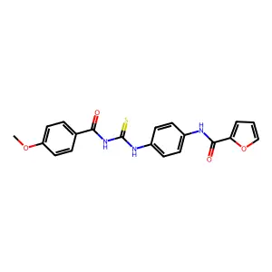 N-[4-[(4-methoxybenzoyl)carbamothioylamino]phenyl]furan-2-carboxamide structure