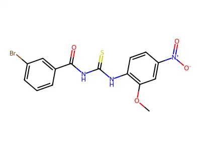 3-bromo-N-[(2-methoxy-4-nitrophenyl)carbamothioyl]benzamide structure