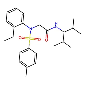 N-(2,4-dimethylpentan-3-yl)-2-(2-ethyl-N-(4-methylphenyl)sulfonylanilino)acetamide structure