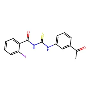 N-[(3-acetylphenyl)carbamothioyl]-2-iodobenzamide structure