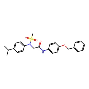 2-(N-methylsulfonyl-4-propan-2-ylanilino)-N-(4-phenylmethoxyphenyl)acetamide structure