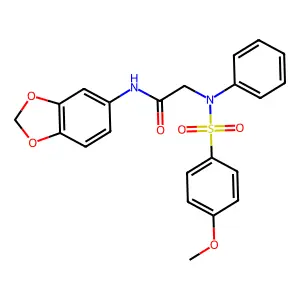 N-(1,3-benzodioxol-5-yl)-2-(N-(4-methoxyphenyl)sulfonylanilino)acetamide structure