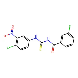 N-(3-chlorobenzoyl)-N'-{4-chloro-3-nitrophenyl}thiourea structure