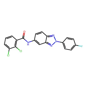 2,3-dichloro-N-[2-(4-fluorophenyl)benzotriazol-5-yl]benzamide structure