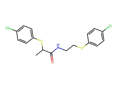 2-(4-chlorophenyl)sulfanyl-N-[2-(4-chlorophenyl)sulfanylethyl]propanamide structure