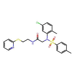 2-(5-chloro-2-methyl-N-(4-methylphenyl)sulfonylanilino)-N-(2-pyridin-2-ylsulfanylethyl)acetamide structure