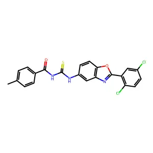 N-[[2-(2,5-dichlorophenyl)-1,3-benzoxazol-5-yl]carbamothioyl]-4-methylbenzamide structure