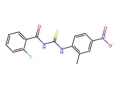 2-fluoro-N-[(2-methyl-4-nitrophenyl)carbamothioyl]benzamide structure