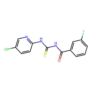 N-[(5-chloropyridin-2-yl)carbamothioyl]-3-fluorobenzamide structure