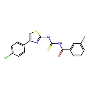 N-[[4-(4-chlorophenyl)-1,3-thiazol-2-yl]carbamothioyl]-3-iodobenzamide structure
