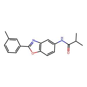2-methyl-N-[2-(3-methylphenyl)-1,3-benzoxazol-5-yl]propanamide structure