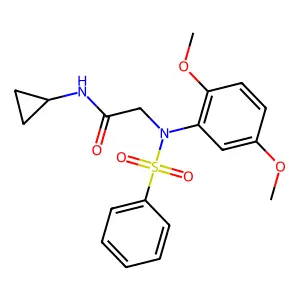 2-[N-(benzenesulfonyl)-2,5-dimethoxyanilino]-N-cyclopropylacetamide structure