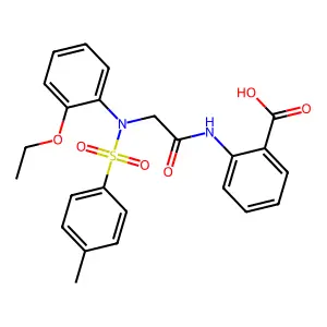 2-[({2-Ethoxy[(4-methylphenyl)sulfonyl]anilino}acetyl)amino]benzoic acid structure