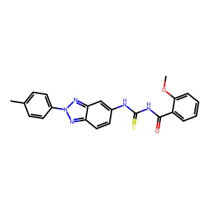 2-methoxy-N-[[2-(4-methylphenyl)benzotriazol-5-yl]carbamothioyl]benzamide structure