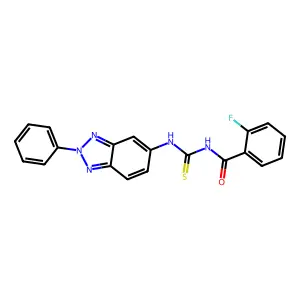 2-fluoro-N-[(2-phenylbenzotriazol-5-yl)carbamothioyl]benzamide structure