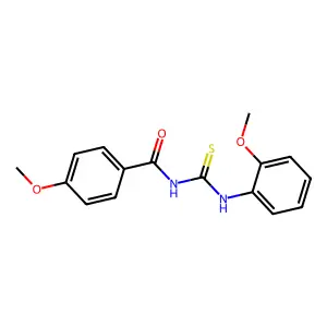 4-methoxy-N-[(2-methoxyphenyl)carbamothioyl]benzamide structure