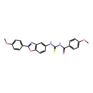 4-methoxy-N-[[2-(4-methoxyphenyl)-1,3-benzoxazol-5-yl]carbamothioyl]benzamide structure