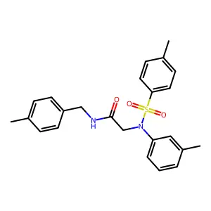 2-(3-methyl-N-(4-methylphenyl)sulfonylanilino)-N-[(4-methylphenyl)methyl]acetamide structure