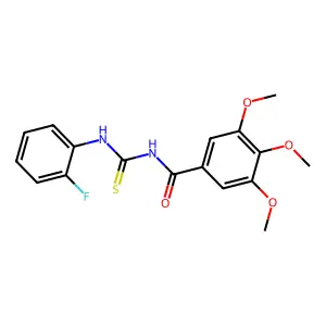 N-[(2-fluorophenyl)carbamothioyl]-3,4,5-trimethoxybenzamide structure