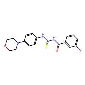 3-iodo-N-[(4-morpholin-4-ylphenyl)carbamothioyl]benzamide structure