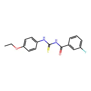N-[(4-ethoxyphenyl)carbamothioyl]-3-fluorobenzamide structure