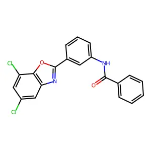 N-[3-(5,7-dichloro-1,3-benzoxazol-2-yl)phenyl]benzamide structure