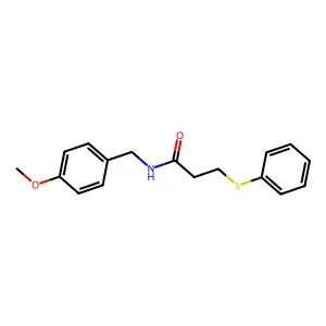 N-(4-methoxybenzyl)-3-(phenylsulfanyl)propanamide structure