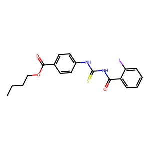 Butyl 4-({[(2-iodophenyl)carbonyl]carbamothioyl}amino)benzoate structure