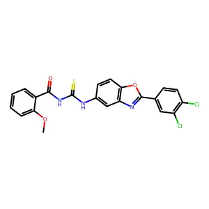 N-[[2-(3,4-dichlorophenyl)-1,3-benzoxazol-5-yl]carbamothioyl]-2-methoxybenzamide structure