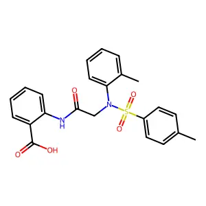 2-({N-(2-methylphenyl)-N-[(4-methylphenyl)sulfonyl]glycyl}amino)benzoic acid structure