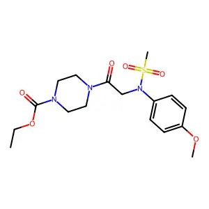 ethyl 4-[N-(4-methoxyphenyl)-N-(methylsulfonyl)glycyl]piperazine-1-carboxylate structure