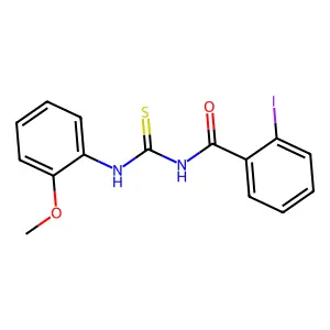 2-iodo-N-[(2-methoxyphenyl)carbamothioyl]benzamide structure