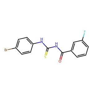 N-[(4-bromophenyl)carbamothioyl]-3-fluorobenzamide structure
